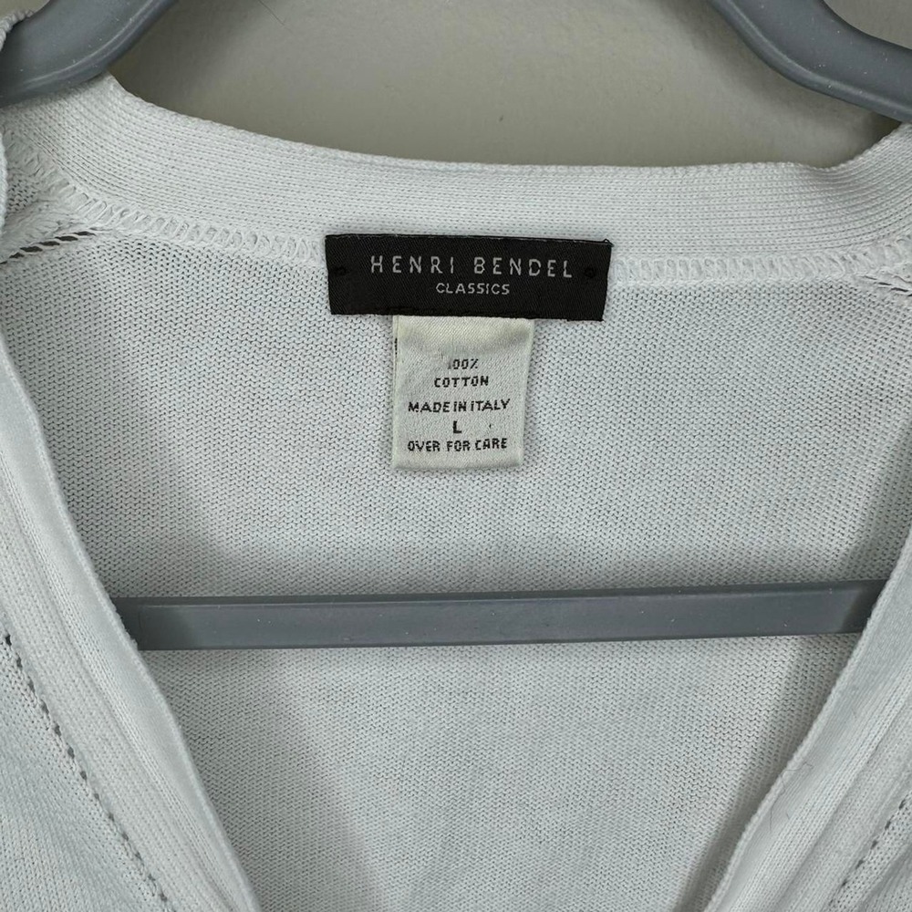 Henri Bendel V-neck‎ White Cardigan Size Large Vtg - Picture 6 of 7